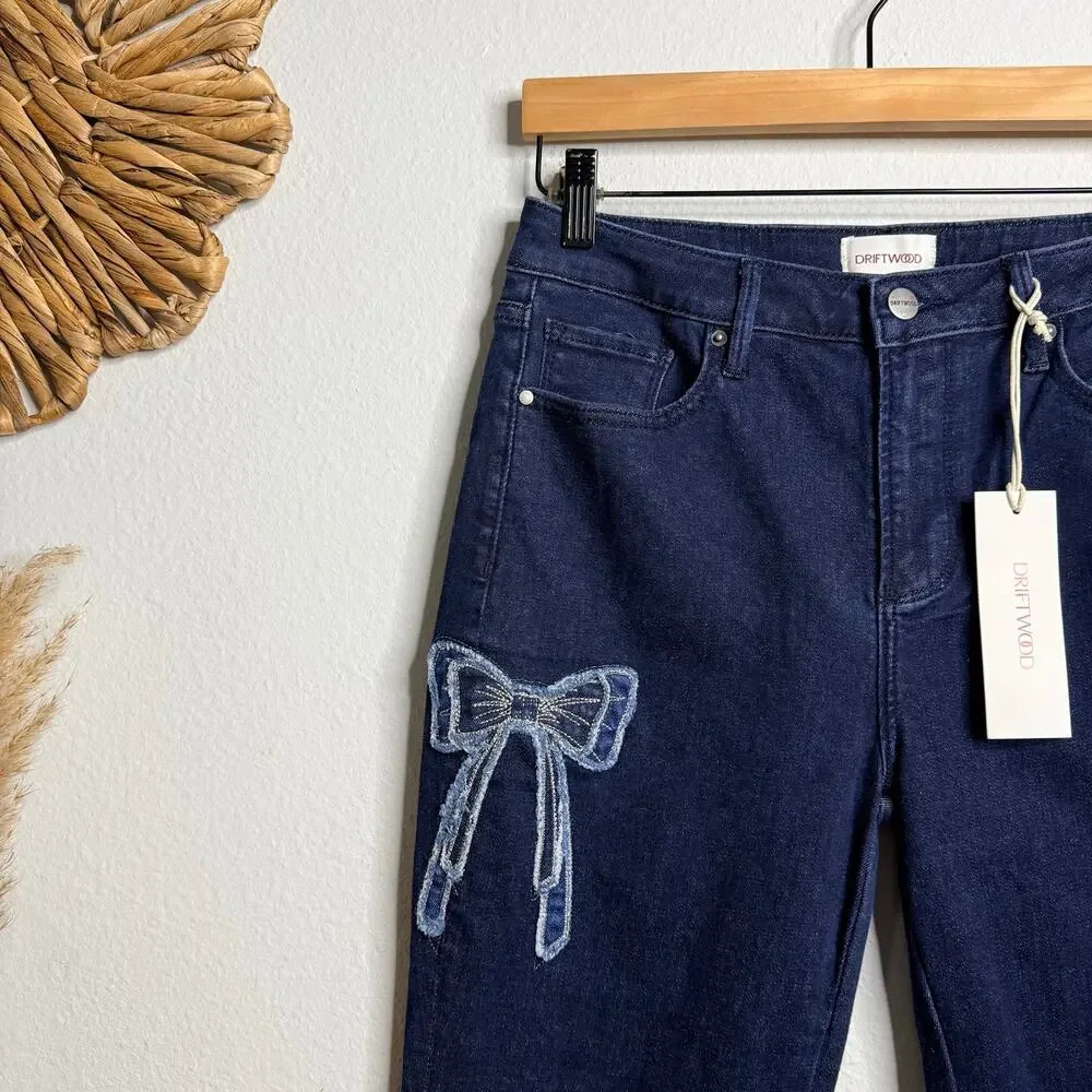Driftwood x Free People flare pants floral embroidery jeans boho 30